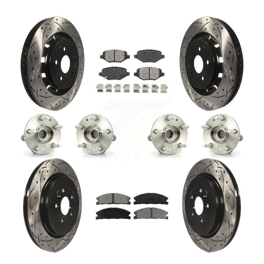 Hub Bearing Coated Disc Brake Rotor Pads Front Rear Kit (10Pc) For Ford Explorer