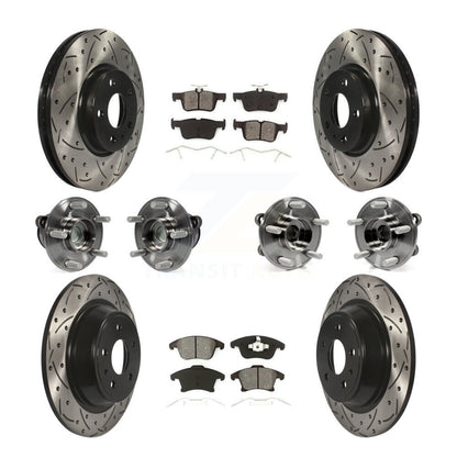 Hub Bearing Coated Brake Rotor Pad Front Rear Kit (10Pc) For Ford Fusion Lincoln