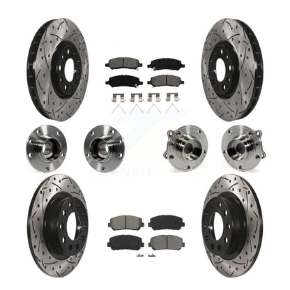 Hub Bearing Coat Brake Rotor Pads Front Rear Kit (10Pc) For 2013-2016 Dodge Dart