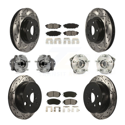 Hub Bearing Coated Disc Brake Rotor Pad Front Rear Kit (10Pc) For Subaru Impreza