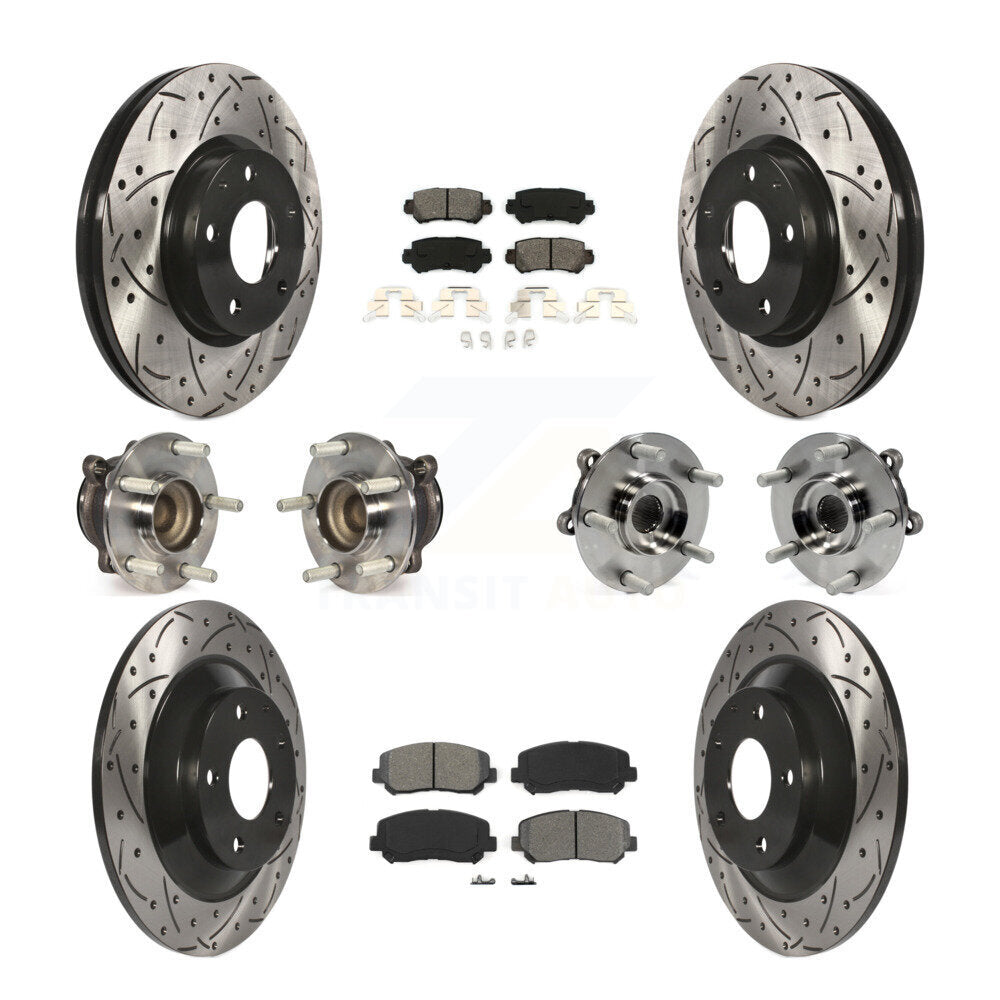 Hub Bearing Coat Brake Rotor Pads Front Rear Kit (10Pc) For 13-15 Mazda CX-5 FWD