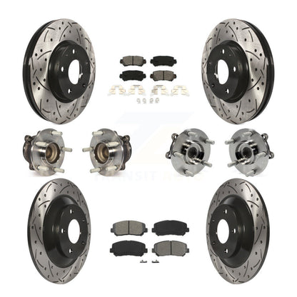 Hub Bearing Coat Brake Rotor Pads Front Rear Kit (10Pc) For 13-15 Mazda CX-5 FWD