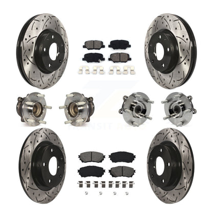 Hub Bearings Coated Disc Brake Rotors And Pads Front Rear Kit (10Pc) For Mazda 6