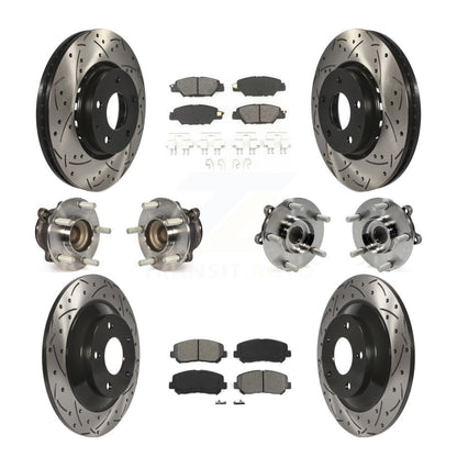 Hub Bearing Coated Disc Brake Rotor And Pad Front Rear Kit (10Pc) For Mazda CX-5