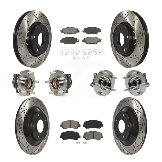 Hub Bearing Coated Disc Brake Rotor And Pad Front Rear Kit (10Pc) For Mazda CX-5