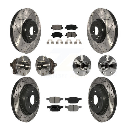 Hub Bearing Coat Brake Rotor Pads Front Rear Kit (10Pc) For 10-15 Volvo XC60 AWD