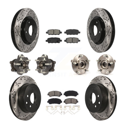 Hub Bearing Coated Brake Rotor Pad Front Rear Kit (10Pc) For Nissan Rogue Select