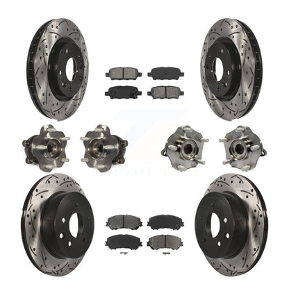 Hub Bearing Coated Brake Rotor Pads Front Rear Kit (10Pc) For Nissan Rogue Sport