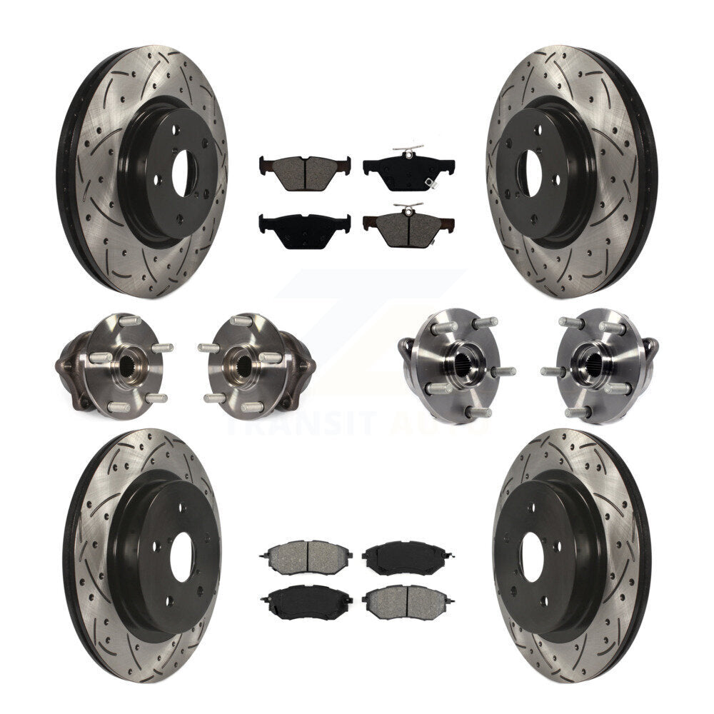 Hub Bearing Coat Brake Rotor Pad Front Rear Kit (10Pc) For Subaru Outback Legacy
