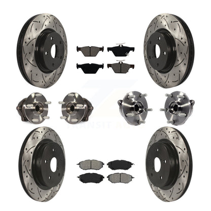 Hub Bearing Coat Brake Rotor Pad Front Rear Kit (10Pc) For Subaru Outback Legacy