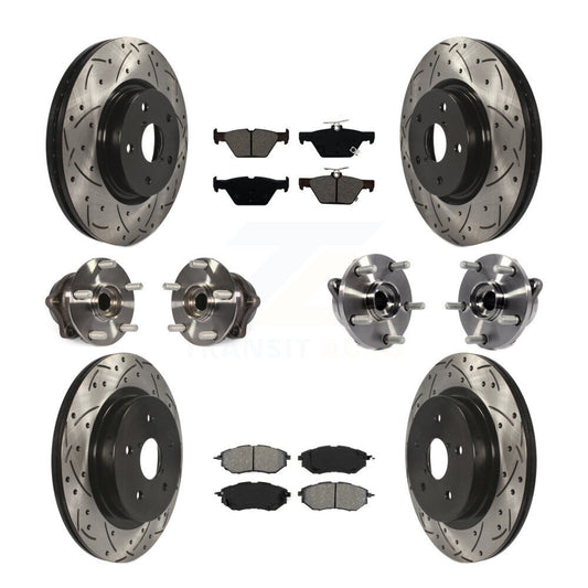 Hub Bearing Coat Brake Rotor Pad Front Rear Kit (10Pc) For Subaru Outback Legacy
