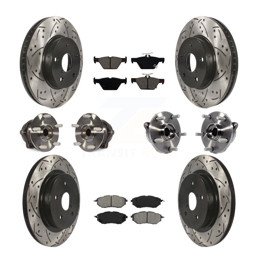 Hub Bearing Coat Brake Rotor Pad Front Rear Kit (10Pc) For 15 Subaru Legacy 2.5L
