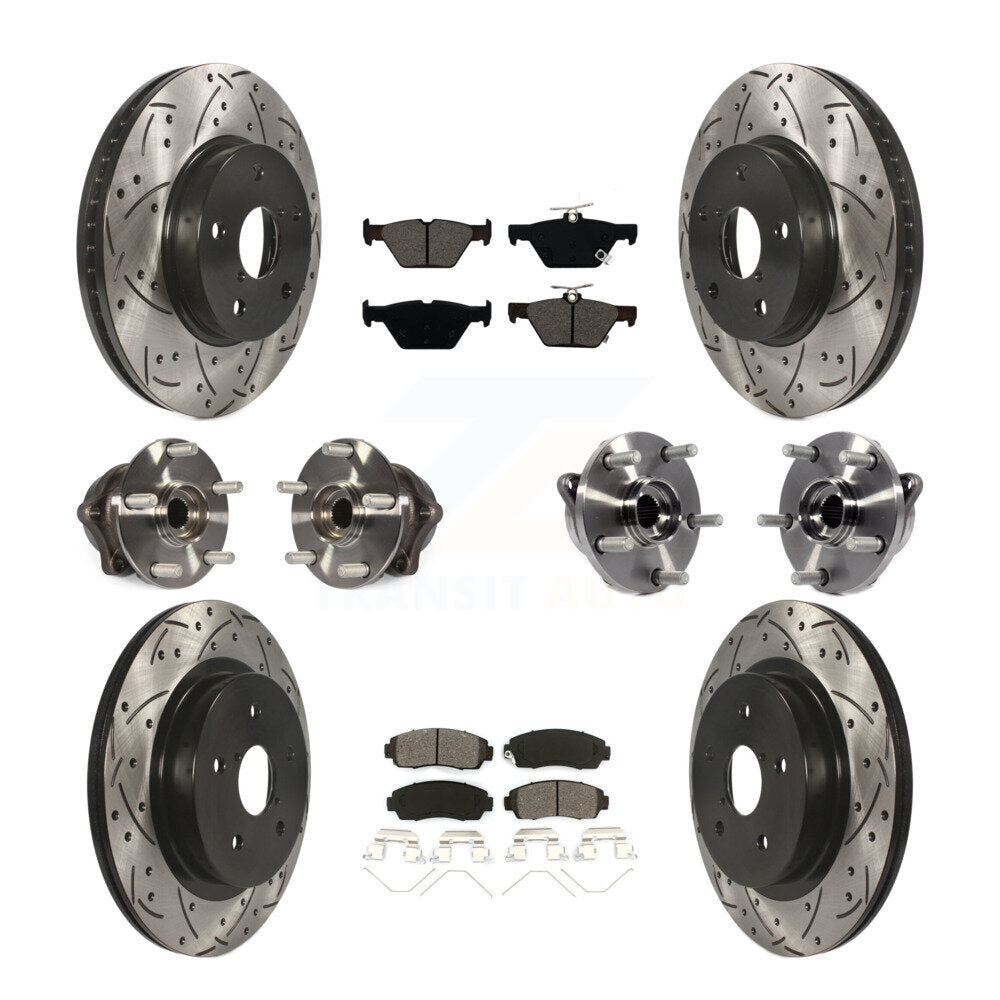 Hub Bearing Coated Brake Rotor Pads Front Rear Kit (10Pc) For Subaru Legacy 2.5L