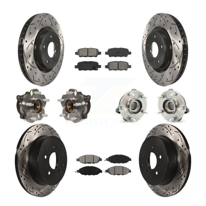 Hub Bearing Coated Brake Rotor & Pad Front Rear Kit (10Pc) For Nissan Pathfinder