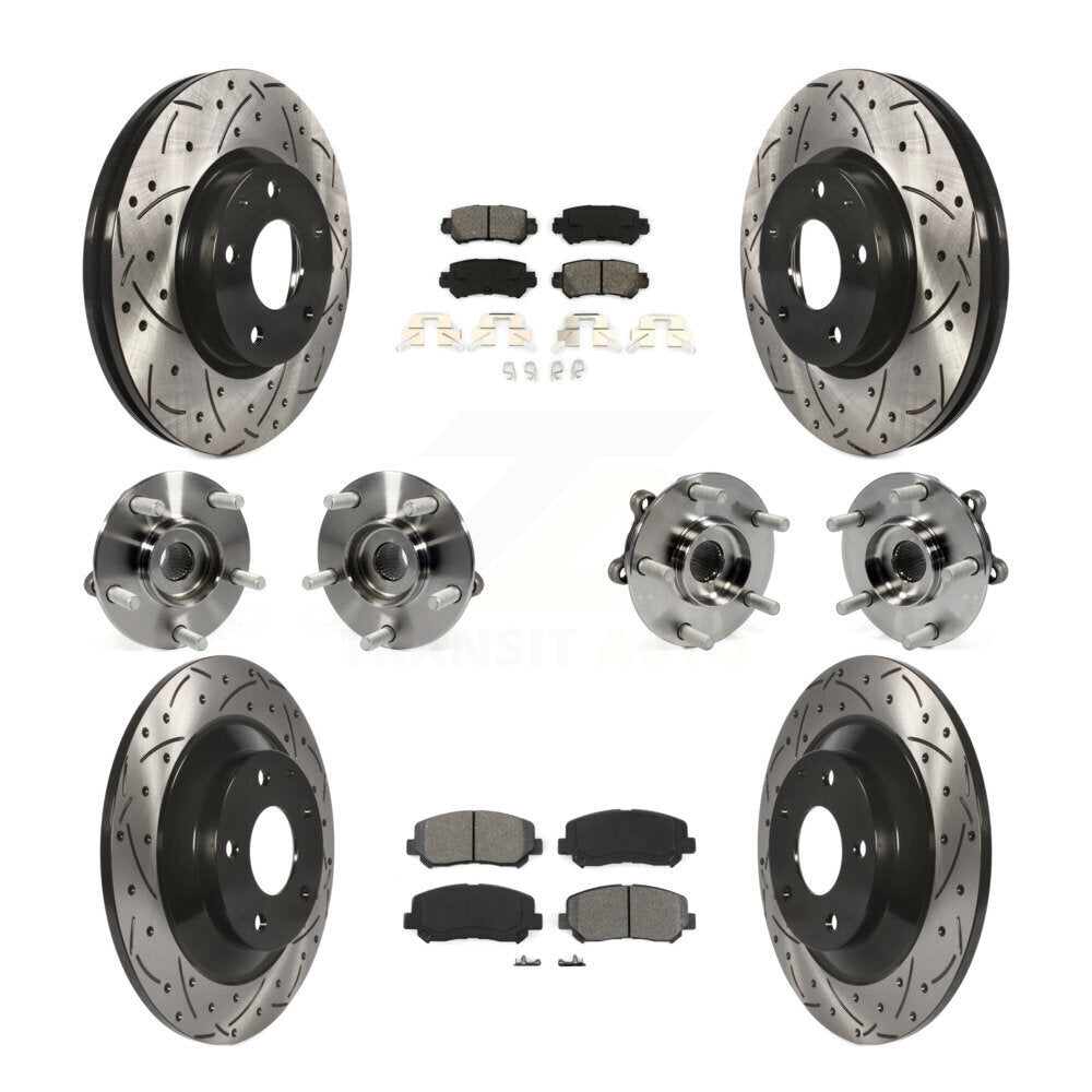 Hub Bearing Coat Brake Rotor Pads Front Rear Kit (10Pc) For 13-15 Mazda CX-5 AWD