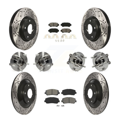 Hub Bearing Coat Brake Rotor Pads Front Rear Kit (10Pc) For 13-15 Mazda CX-5 AWD