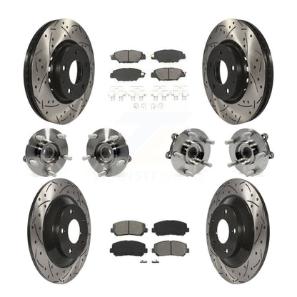 Hub Bearing Coated Disc Brake Rotor And Pad Front Rear Kit (10Pc) For Mazda CX-5