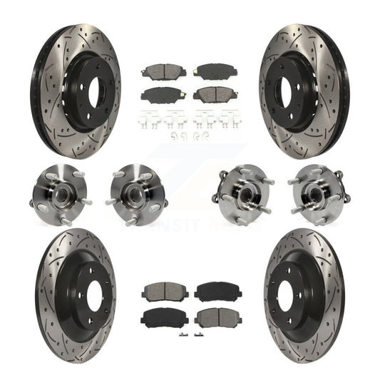 Hub Bearing Coated Disc Brake Rotor And Pad Front Rear Kit (10Pc) For Mazda CX-5