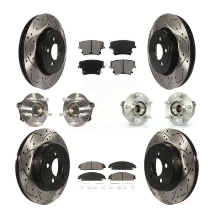 Hub Bearing Coated Brake Rotor & Pad Front Rear Kit (10Pc) For Dodge Charger 300