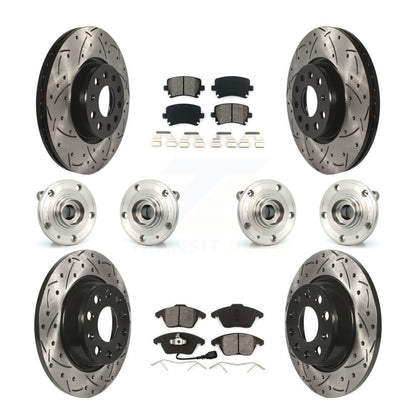 Hub Bearing Coat Brake Rotor Pads Front Rear Kit (10Pc) For Volkswagen Passat CC