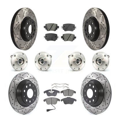 Hub Bearing Coated Brake Rotor And Pad Front Rear Kit (10Pc) For Audi Q3 Quattro