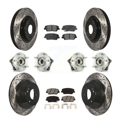 Hub Bearing Coat Brake Rotor Pad Front Rear Kit (10Pc) For 14-15 Kia Sorento AWD
