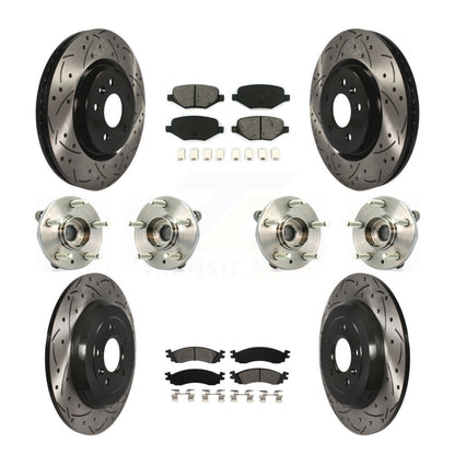 Hub Bearing Coat Brake Rotor Pad Front Rear Kit (10Pc) For 10-12 Ford Taurus SHO