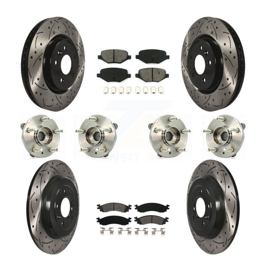 Hub Bearing Coat Brake Rotor Pad Front Rear Kit (10Pc) For 10-12 Ford Taurus SHO