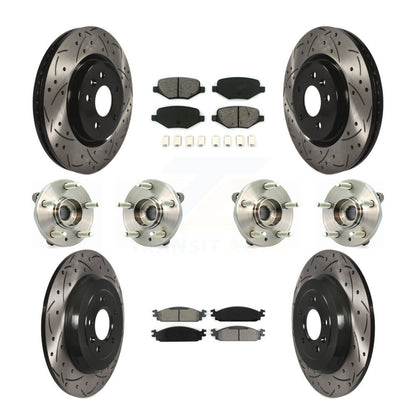 Hub Bearing Coat Brake Rotor Pad Front Rear Kit (10Pc) For 2009-2010 Lincoln MKS