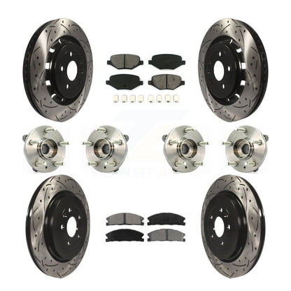 Hub Bearing Coat Brake Rotor Pad Front Rear Kit (10Pc) For Ford Flex Lincoln MKT