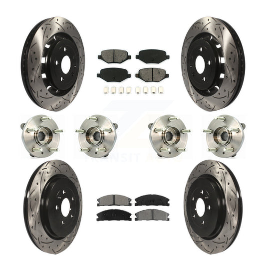 Hub Bearing Coat Brake Rotor Pad Front Rear Kit (10Pc) For Ford Flex Lincoln MKT