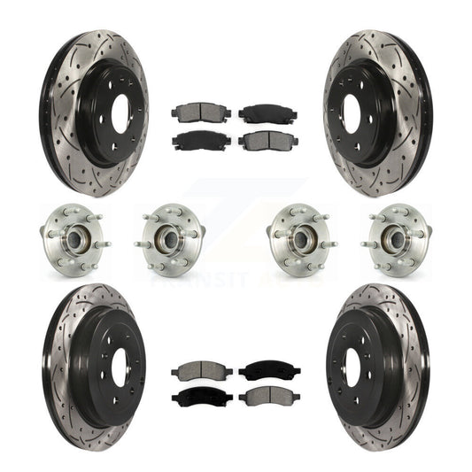 Hub Bearing Coated Brake Rotor & Pads Front Rear Kit (10Pc) For GMC Acadia Buick