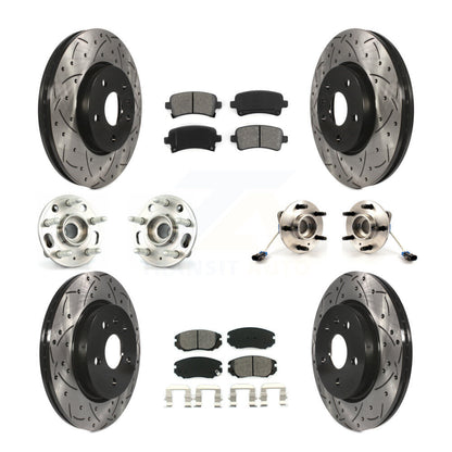 Hub Bearing Coated Brake Rotor & Pad Front Rear Kit (10Pc) For 2010 Buick Allure