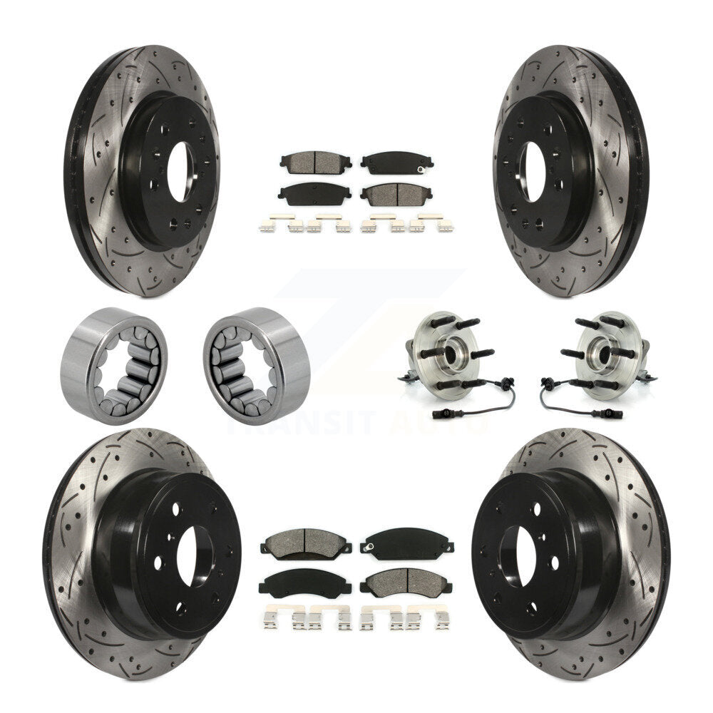 Hub Bearing Coat Brake Rotor Pad Shoe Front Rear Kit (10Pc) For Chevrolet GMC XL