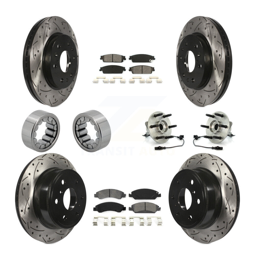Hub Bearing Coat Brake Rotor Pad Shoe Front Rear Kit (10Pc) For Chevrolet GMC XL