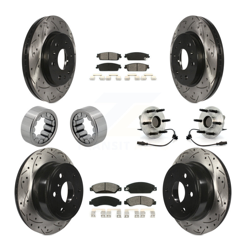 Hub Bearing Coat Brake Rotor Pad Shoe Front Rear Kit (10Pc) For Chevrolet GMC XL