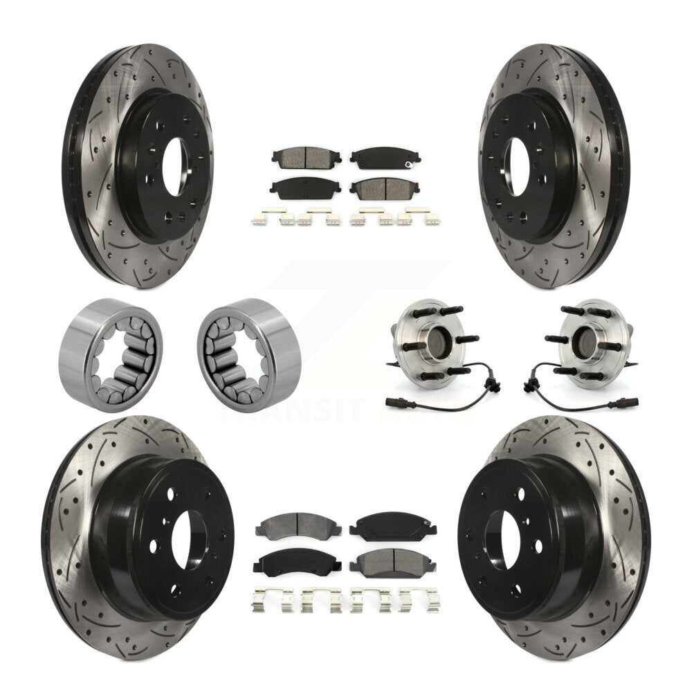 Hub Bearing Coat Brake Rotor Pad Shoe Front Rear Kit (10Pc) For Chevrolet GMC XL