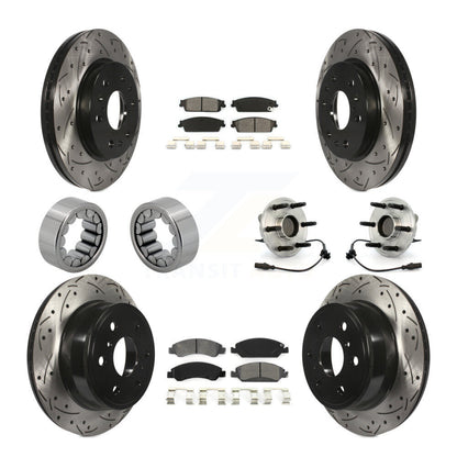 Hub Bearing Coat Brake Rotor Pad Shoe Front Rear Kit (10Pc) For Chevrolet GMC XL