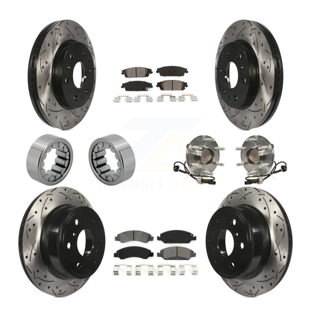 Hub Bearing Coat Brake Rotor Pads Shoe Front Rear Kit (10Pc) For GMC Sierra 1500