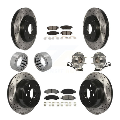 Hub Bearing Coat Brake Rotor Pads Shoe Front Rear Kit (10Pc) For GMC Sierra 1500