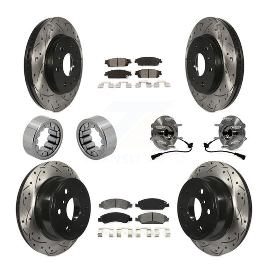 Hub Bearing Coat Brake Rotor Pads Shoe Front Rear Kit (10Pc) For GMC Sierra 1500