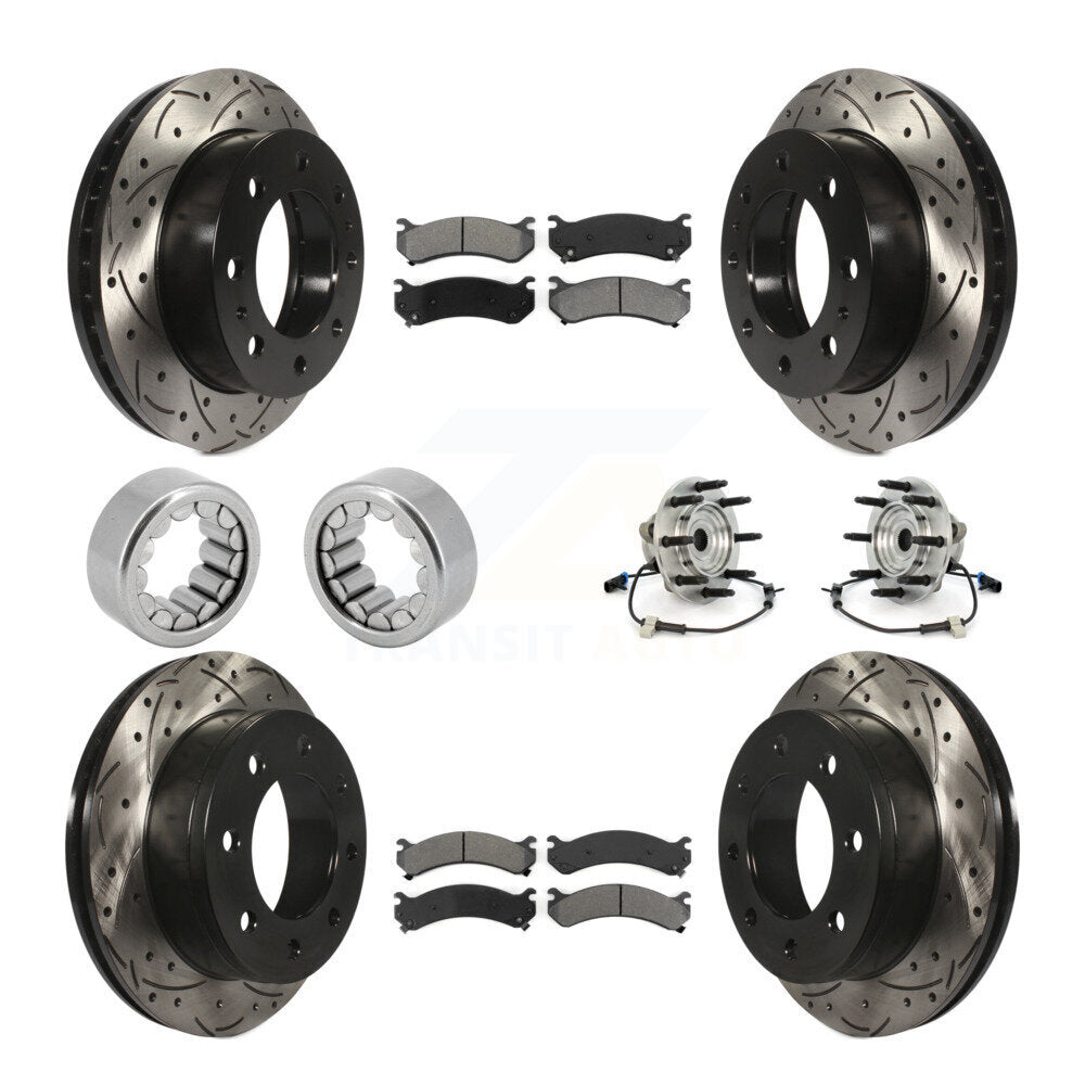 Hub Bearing Coated Disc Brake Rotor Pad Shoe Front Rear Kit (10Pc) For Hummer H2