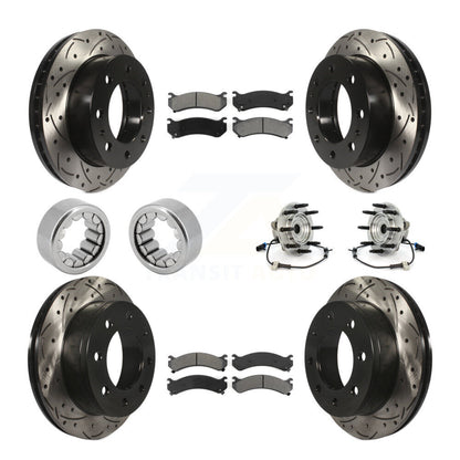 Hub Bearing Coated Disc Brake Rotor Pad Shoe Front Rear Kit (10Pc) For Hummer H2