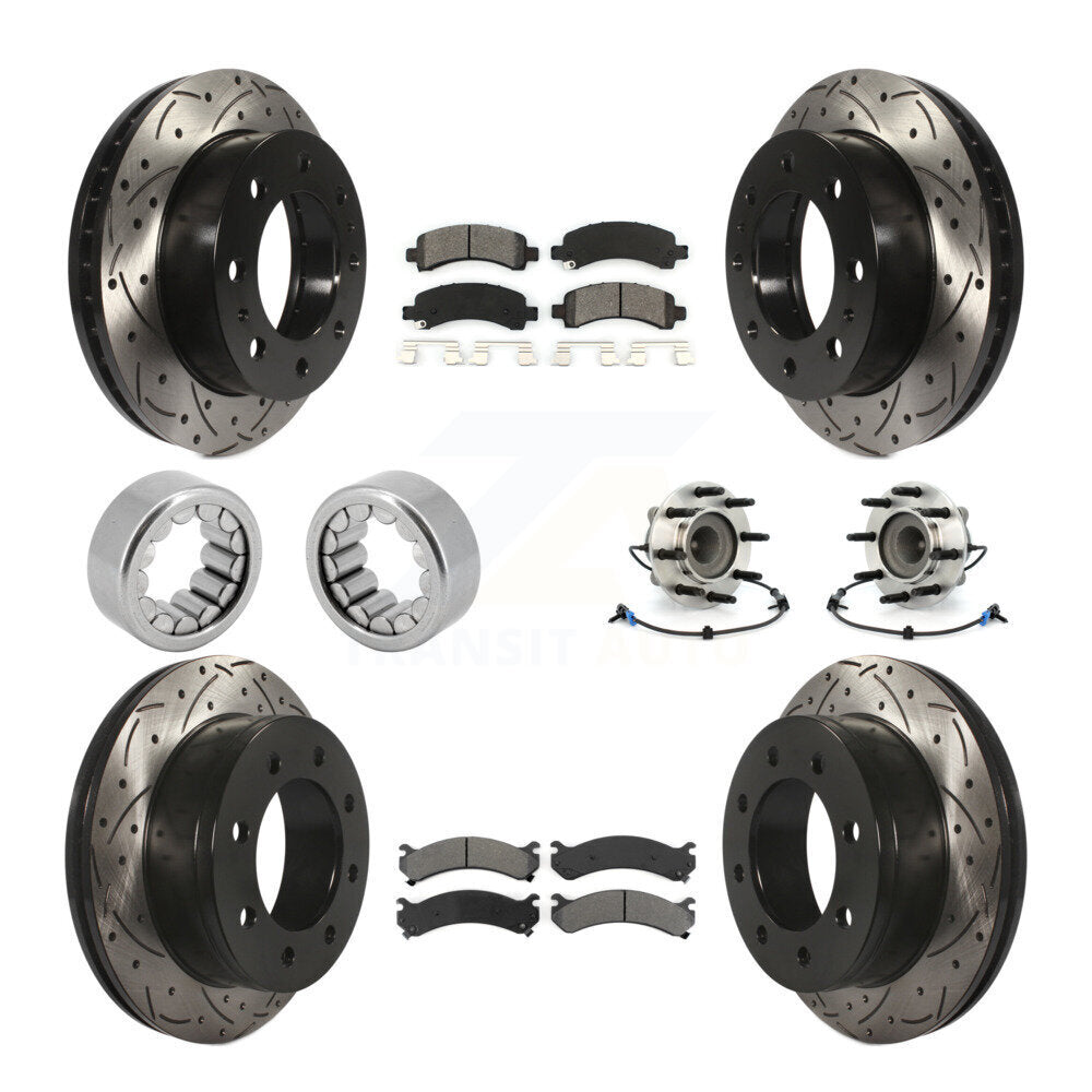 Hub Bearing Coated Brake Rotor Pad Shoe Front Rear Kit (10Pc) For Chevrolet 2500