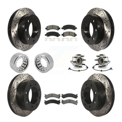 Hub Bearing Coated Brake Rotor Pad Shoe Front Rear Kit (10Pc) For Chevrolet 2500