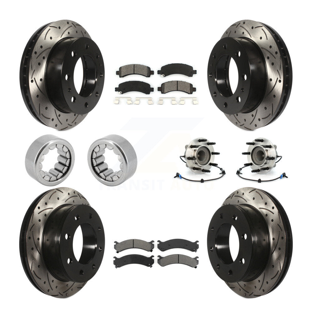 Hub Bearing Coated Brake Rotor Pad Shoe Front Rear Kit (10Pc) For Chevrolet 2500