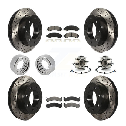 Hub Bearing Coated Brake Rotor Pad Shoe Front Rear Kit (10Pc) For Chevrolet 2500