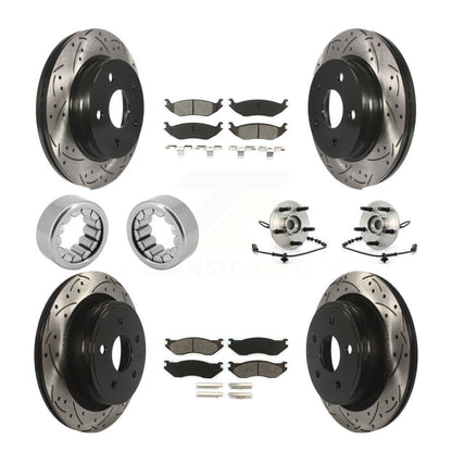 Hub Bearing Coated Brake Rotor Pad Shoe Front Rear Kit (10Pc) For Dodge Ram 1500
