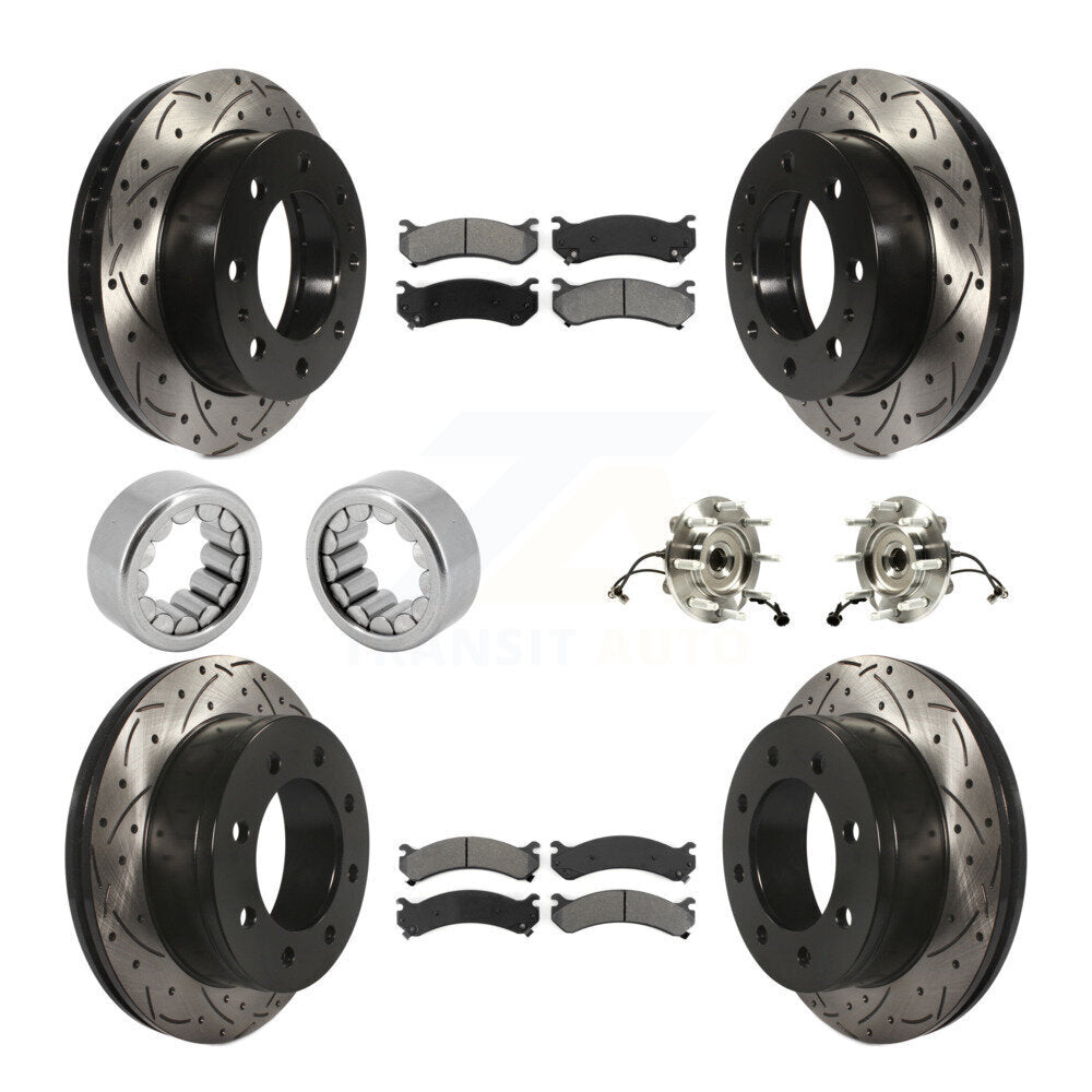 Hub Bearing Coated Brake Rotor Pad Shoe Front Rear Kit (10Pc) For Chevrolet 2500