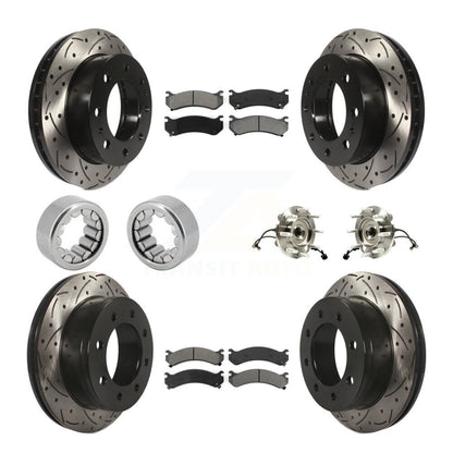 Hub Bearing Coated Brake Rotor Pad Shoe Front Rear Kit (10Pc) For Chevrolet 2500
